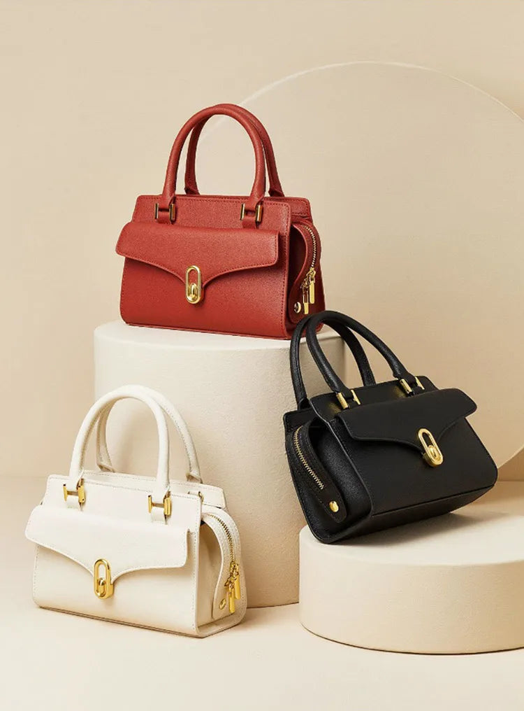 Genuine Leather Classic Top Handle Bag, Customizable