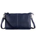 2026 New Fashion Dark Blue Litchi‑Grain Leather Wristlet Clutch, Durable Women's Wallet, Compact Portable Envelope Crossbody Bag