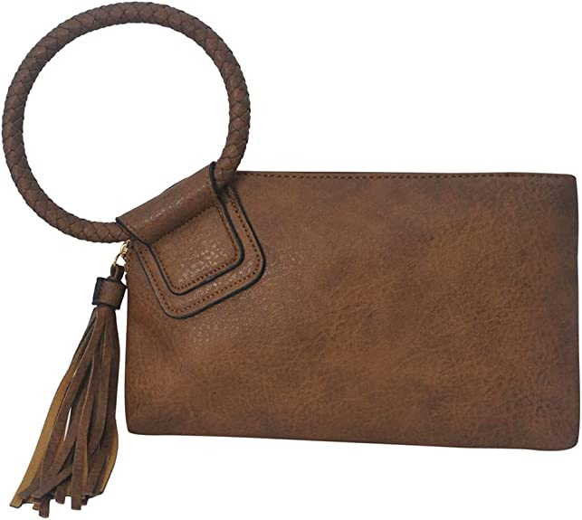 Women's Brown Mini Wristlet Wallet, Fashion Faux Leather Casual Wallet With Tassel, High Quality Handbag, Perfect For Travel And Daily Use